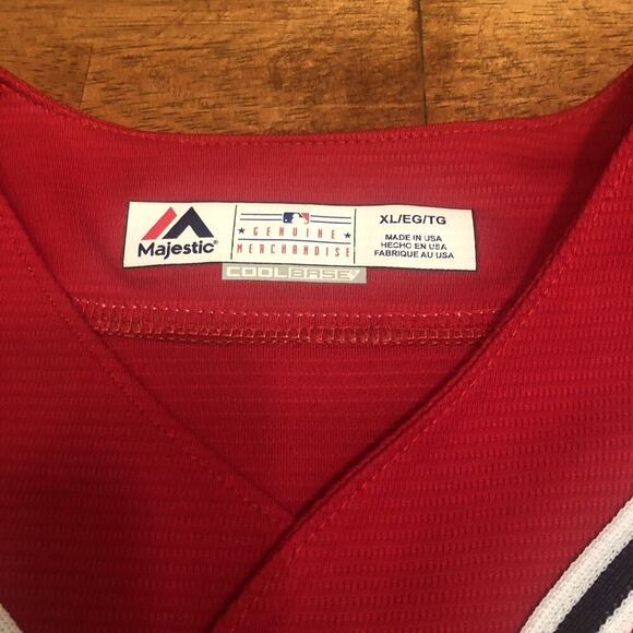 Atlanta Braves Majestic Jersey Mens XL Scarlet Alternate Cool Base Team MLB - Picture 7 of 11